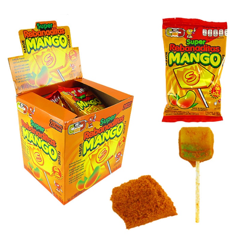 Super Rebanaditas Mango Chili Lollipops: 20-Piece Display