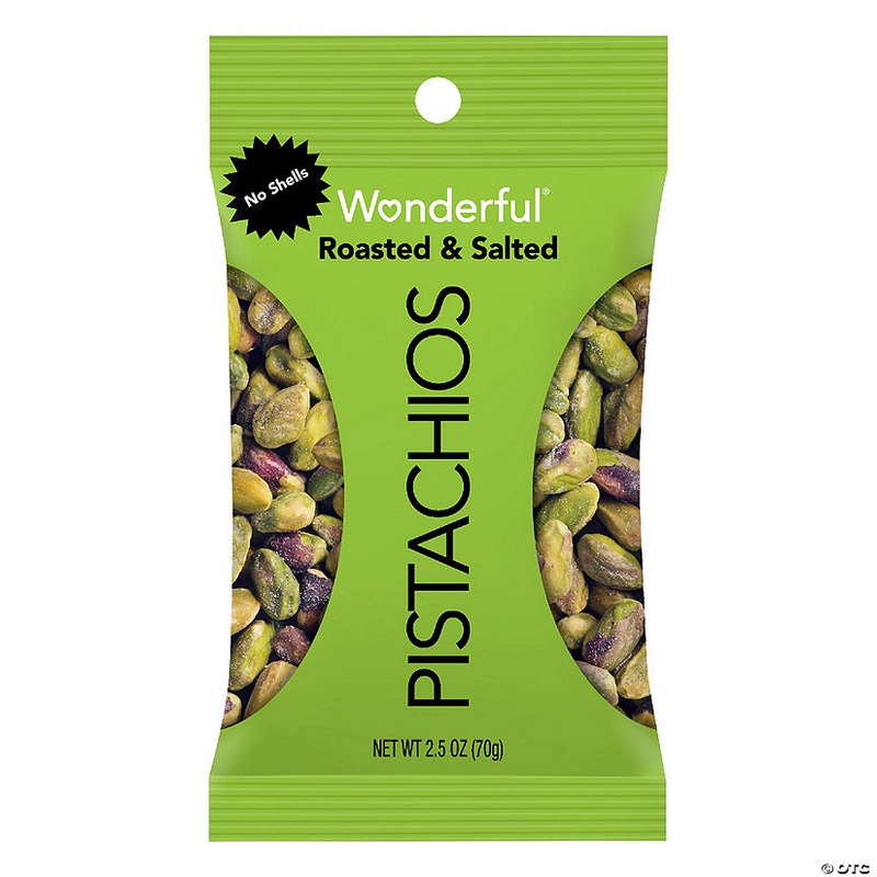 Wonderful Roasted & Salted Pistachio No Shells 2.5 oz (Pack of 8)