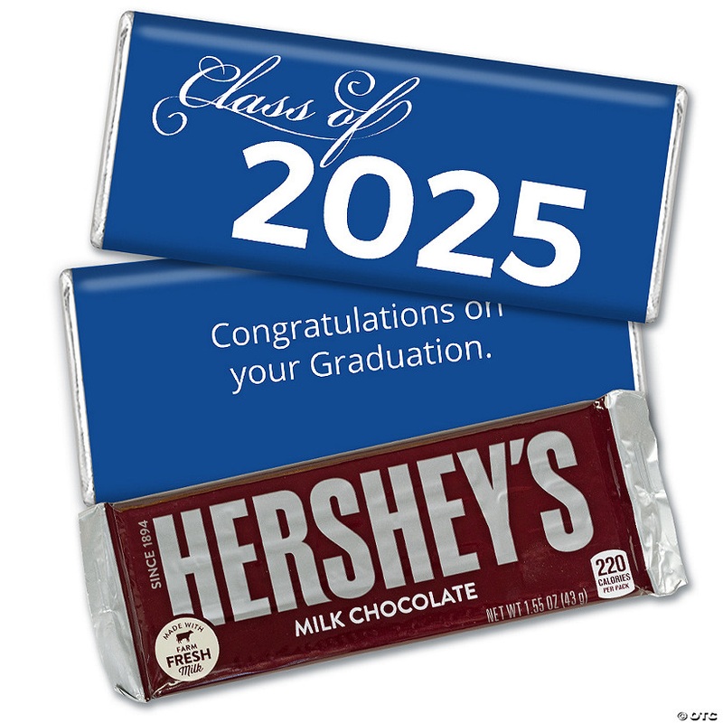 12ct Blue Graduation Candy Party Favors Class of 2025 Hershey’s Chocolate Bars by Just Candy