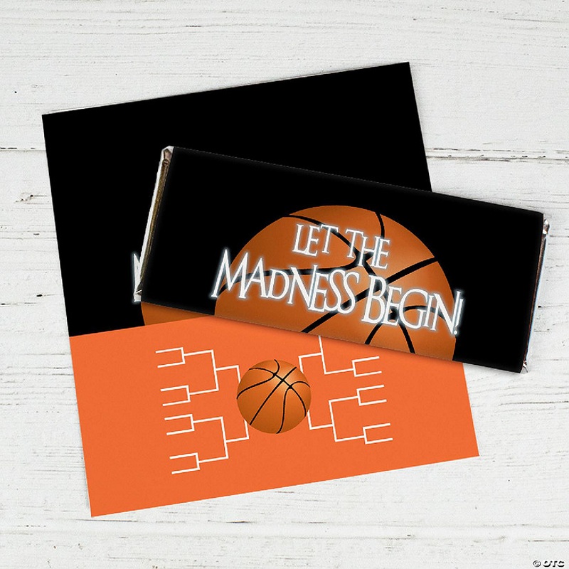 24ct Basketball Party Wrappers for Candy Bars Let the Madness Begin – Orange
