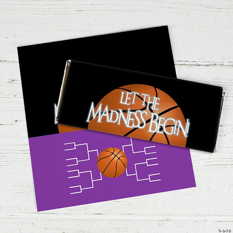 24ct Basketball Party Wrappers for Candy Bars Let the Madness Begin – Purple