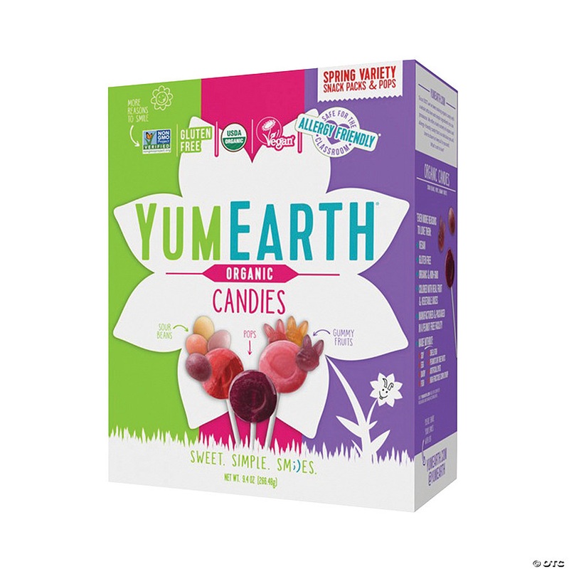 9.4 oz. YumEarth Organic Spring Variety Snack Packs & Lollipops – 30 Pc.