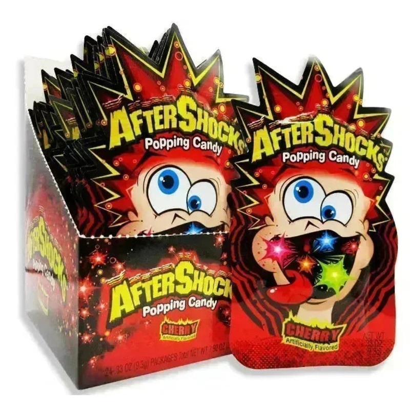 Aftershocks Popping Candy – Cherry: 24-Piece Box