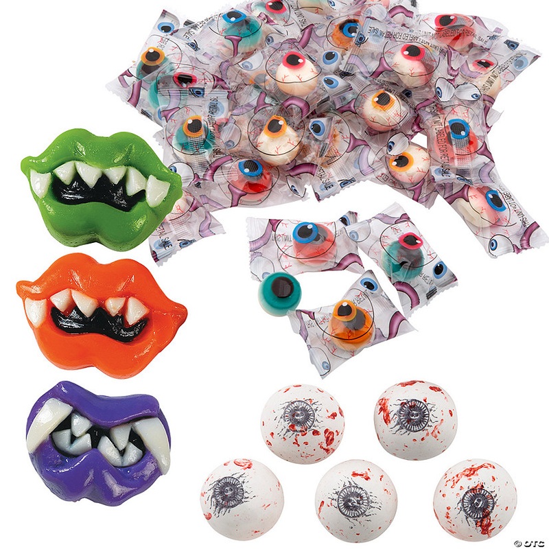 Assorted Flavor Candy Eyeballs & Lips Assortment  286 Pc.