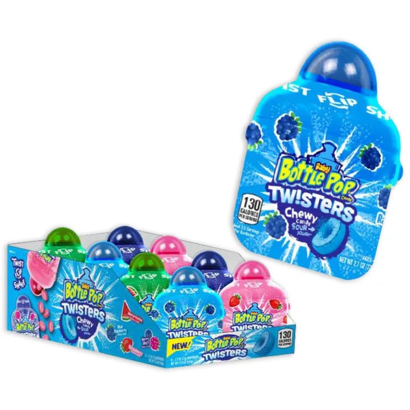 Baby Bottle Pop Twisters Chewy Candy: 8-Piece Display