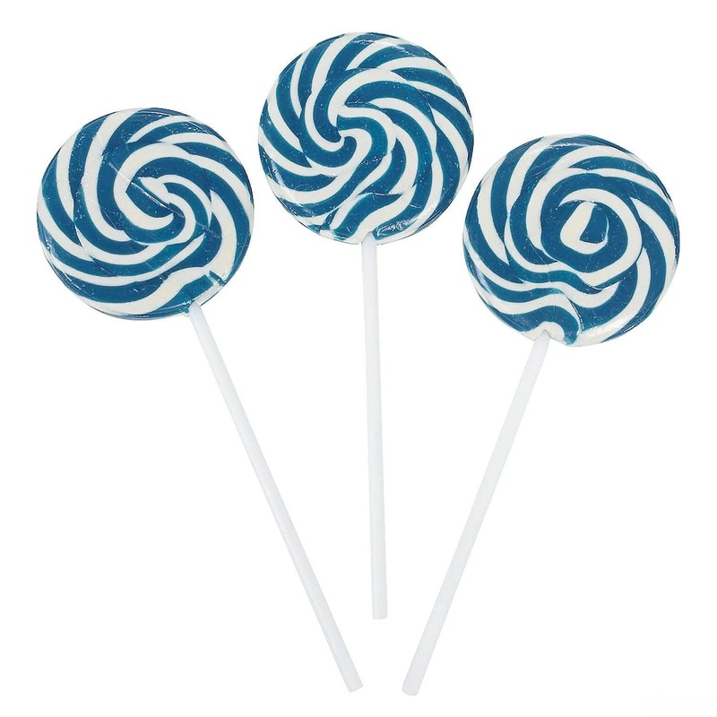 Blue Petite Swirl Lollipops – Blue Raspberry: 24-Piece Bag