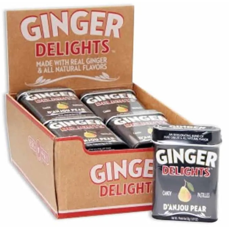 Ginger Delights D’Anjou Pear Candy Pastilles Tin: 12-Piece Box