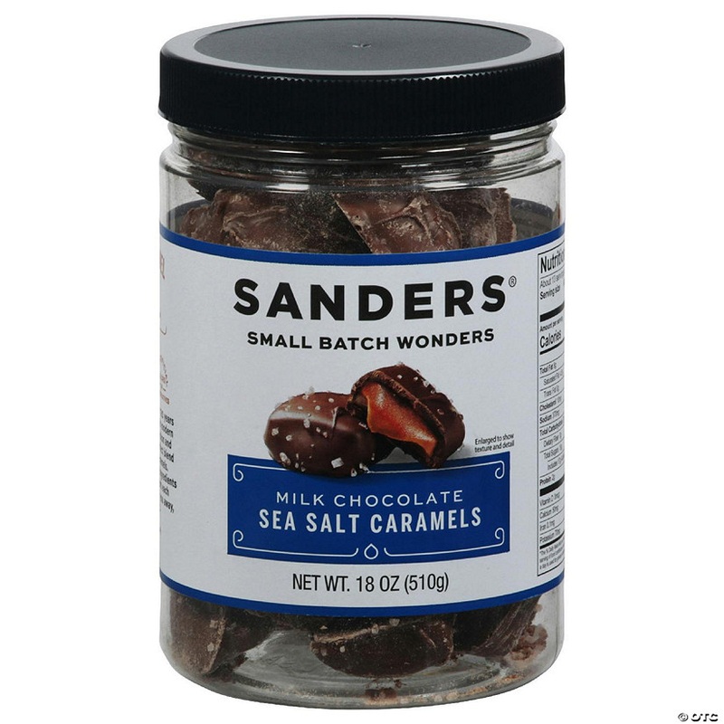 Sanders Caramels Milk Chocolate Sea Salt 18 Oz (Pack of 6)
