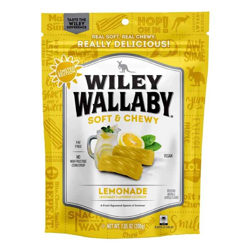 Wiley Wallaby Lemonade Licorice Bites Peg Bags: 8-Piece Case