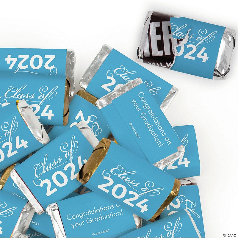 102 Pcs Light Blue Graduation Candy Party Favors Class of 2025 Hershey’s Miniatures Chocolate (Approx. 102 Pcs)