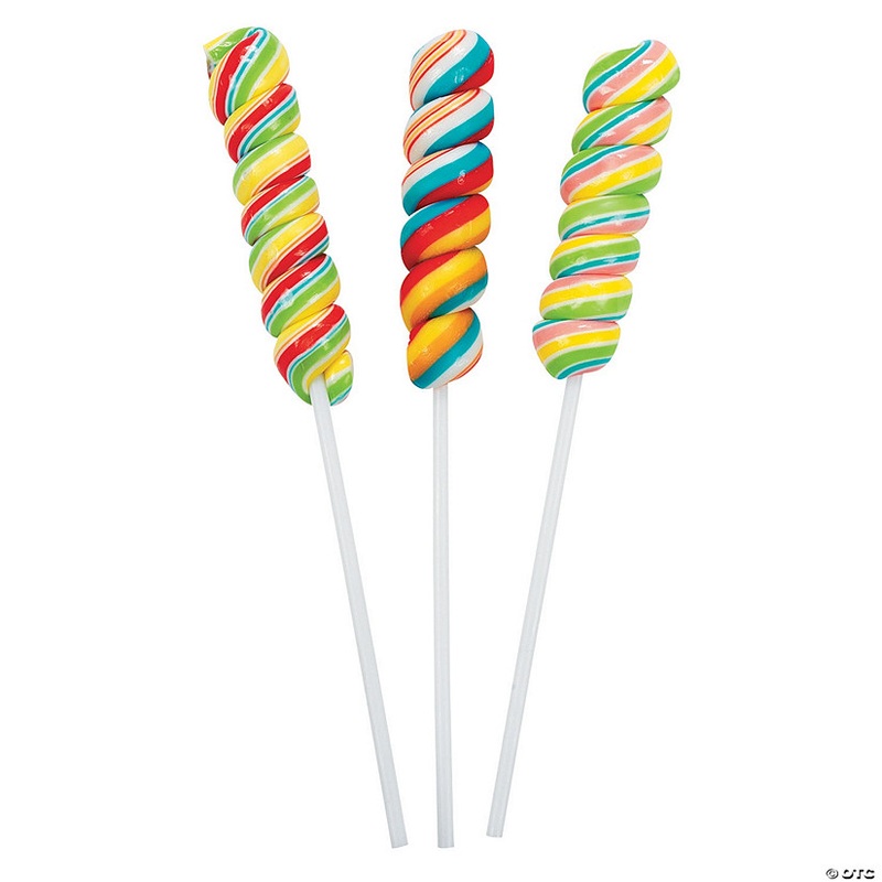 Assorted Fruit Flavors Twisty Lollipops – 12 Pc.
