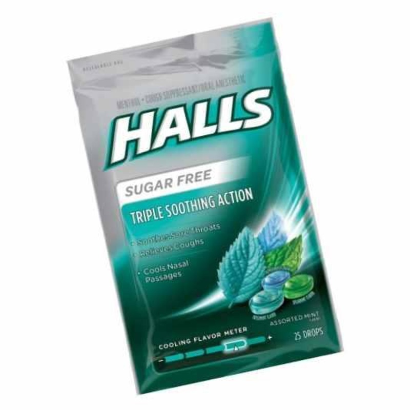 Halls Sugar Free Assorted Mint Cough Drops