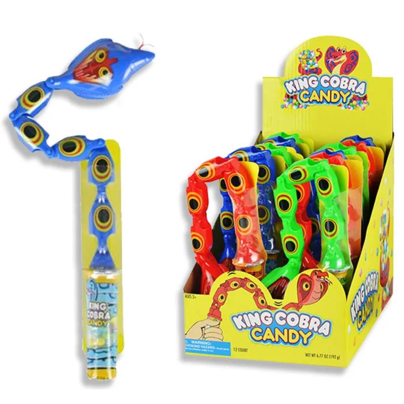 King Cobra Snake Candy Toy: 12-Piece Display