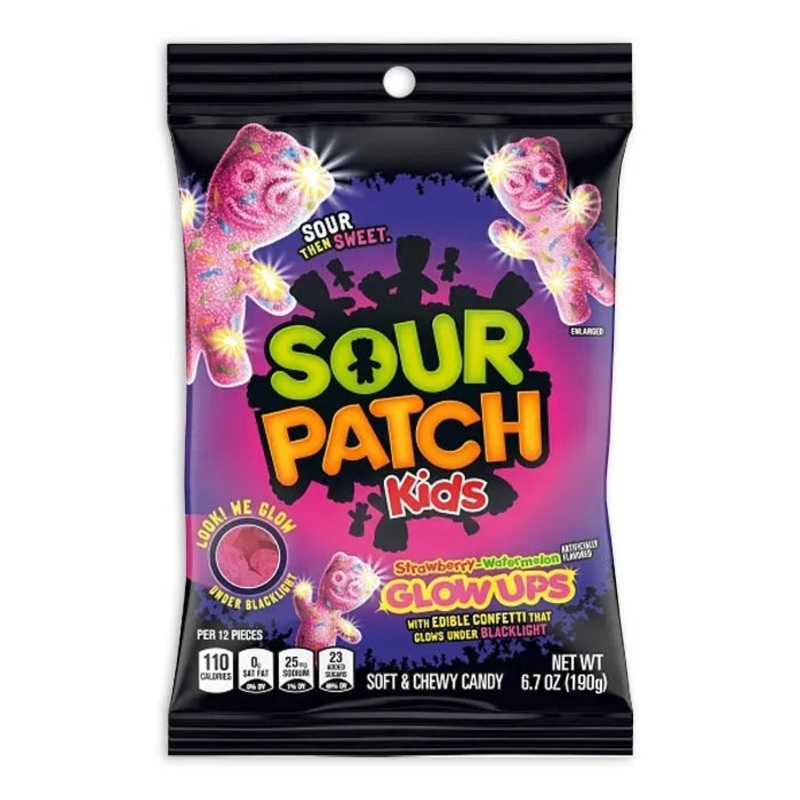 Sour Patch Kids – Glow Ups Peg Bags: 12-Piece Case