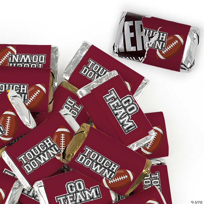102 Pcs Maroon Football Party Candy Favors Hershey’s Miniatures Chocolate – Touchdown