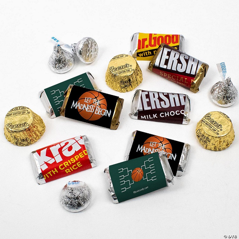 115 Pcs Basketball Party Candy Favors Chocolate Mix Let the Madness Begin (1.68 lbs, Approx. 115 Pcs) – Forest Green