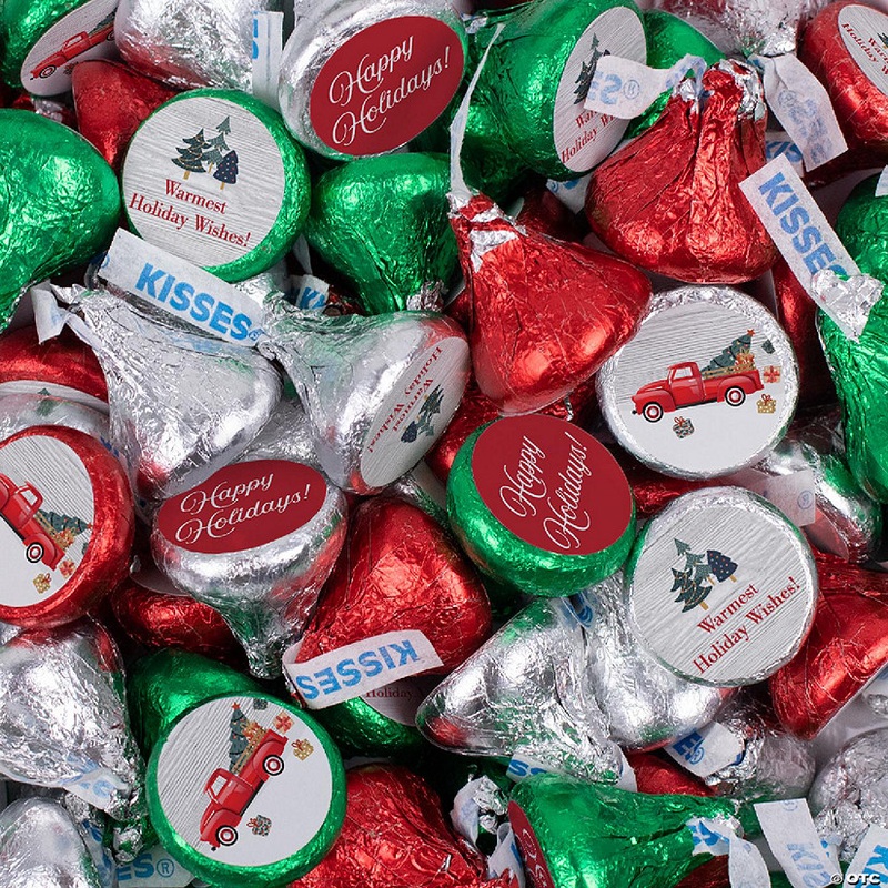 180 Pcs Christmas Candy Chocolate Hershey’s Kisses Bulk (2lb) – Vintage Red Truck