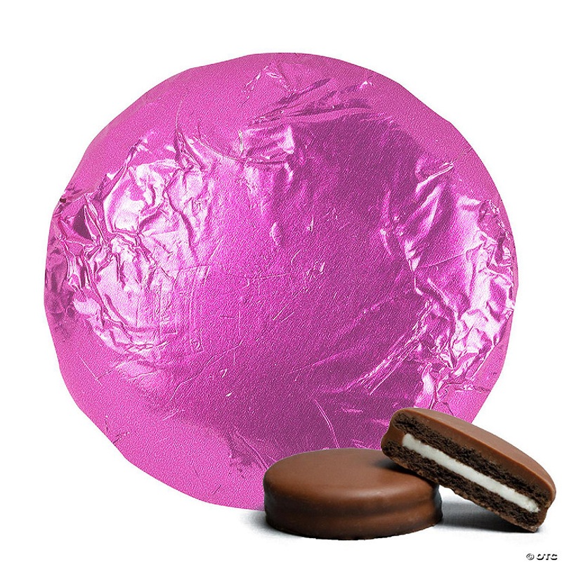 20 Pcs Foil Wrapped Chocolate Covered Oreo Cookies Pink Candy Party Favors