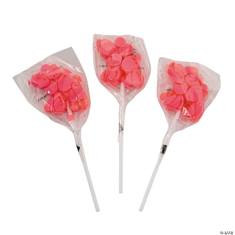 3 3/4″ Balloon Dog Strawberry-Flavored Lollipops – 12 Pc.
