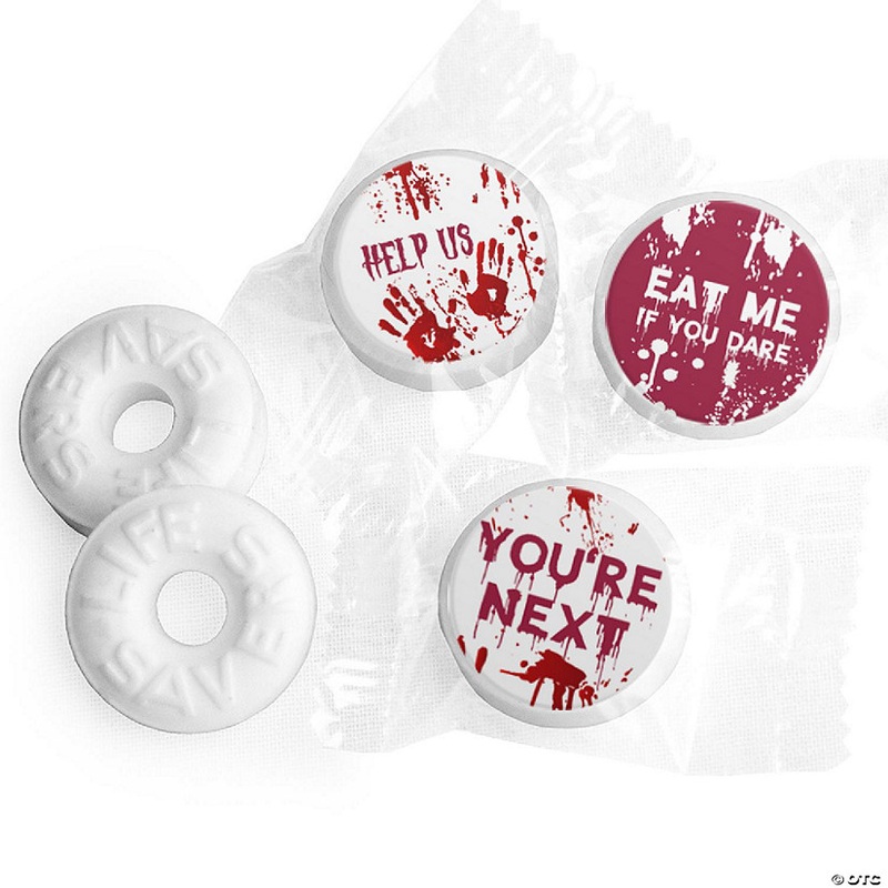 300 pcs Halloween LifeSavers Mints Party Favors (Approx. 300 mints & 324 Stickers) by Just Candy – Assembly Required – Bloody