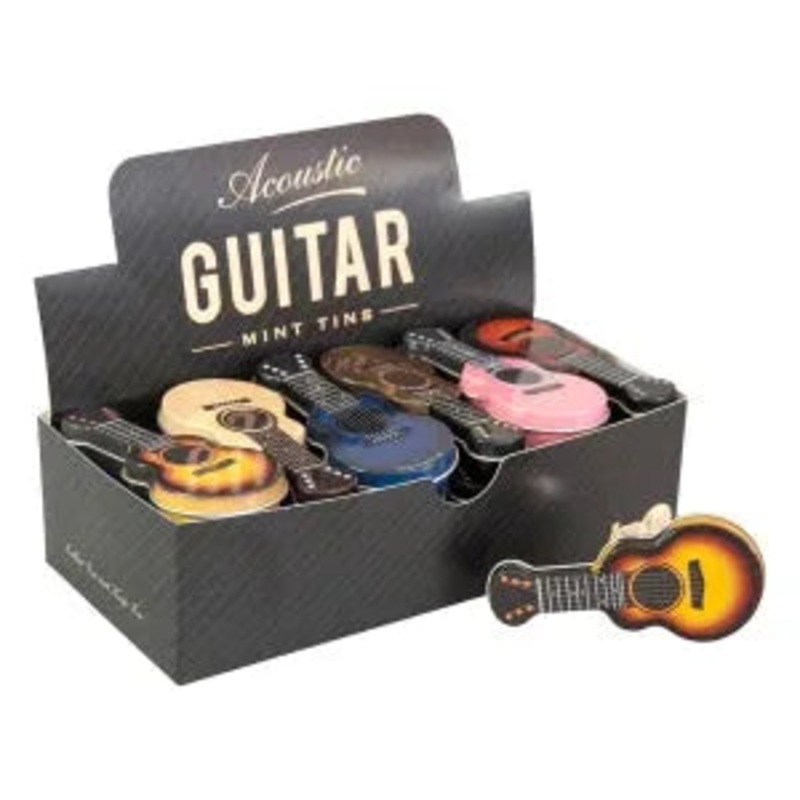 Acoustic Guitar Assorted Mint Candy Tin: 24-Piece Display