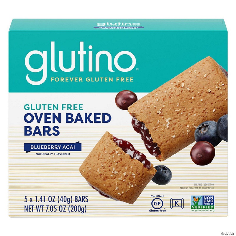 Glutino Bar Oven Baked Blueberry Acai 7.05 oz (Pack of 12)