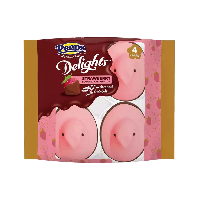 Marshmallow Peeps Delights Strawberry Chocolate Chicks 4 Count Trays