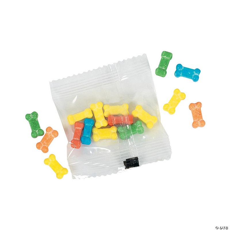 1 1/2″ 1 lb. Bone-Shaped Halloween Hard Candy Fun Packs – 59 Pc.