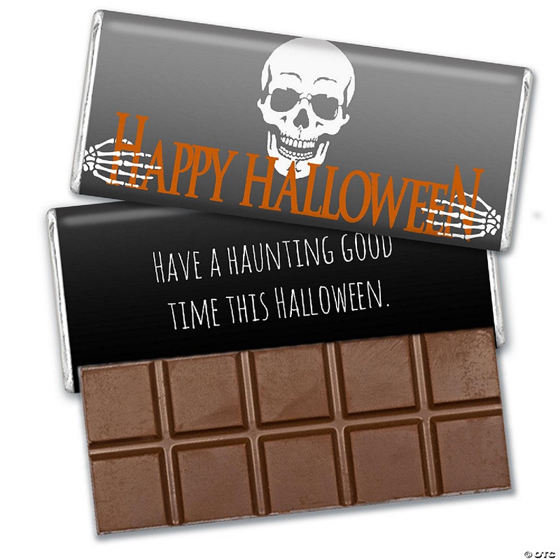 12 Pcs Halloween Candy Party Favors in Bulk Belgian Chocolate Bars – Skeleton