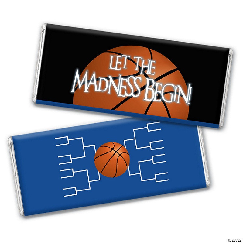 12ct Basketball Party Candy Favors Chocolate Bars Let the Madness Begin  – Blue