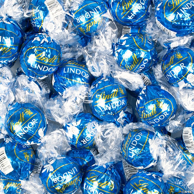 27 Pcs Blue Candy Lindor Blue Sea Salt Milk Chocolate Truffles by Lindt  (12oz)