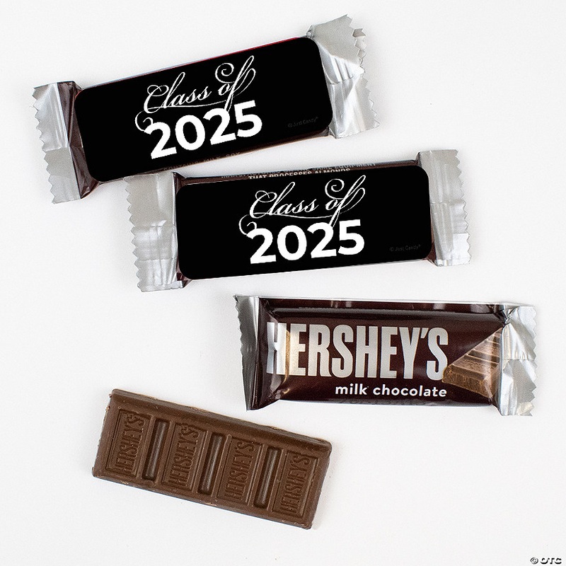 44 Pcs Black Graduation Candy Hershey’s Snack Size Chocolate Bar Party Favors (19.8 oz, Approx. 44 Pcs) Class of 2025