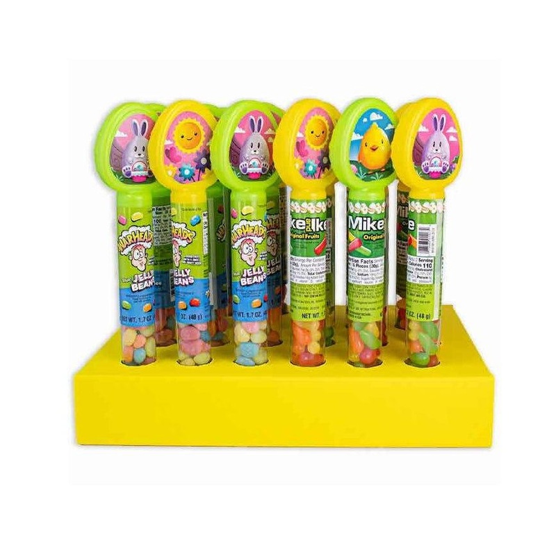 Easter Tubes with Mike & Ike and Warhead Jelly Beans