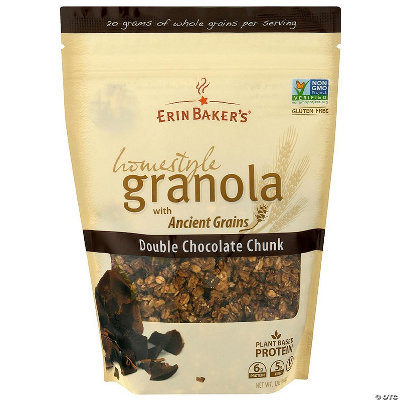 Erin Bakers Granola Homestyle Double Chocolate Chunk 12 oz (Pack of 6)