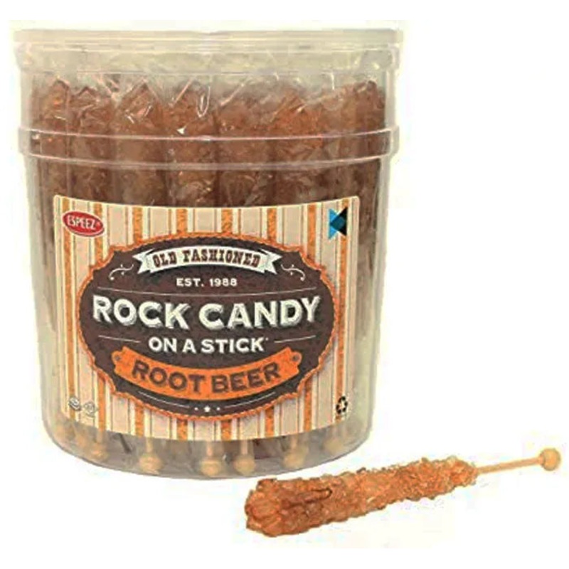 Espeez Rock Candy Crystal Sticks – Brown: 36-Piece Tub