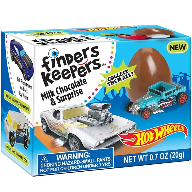 Finders Keepers Hot Wheels Milk Chocolate Egg: 6-Piece Box