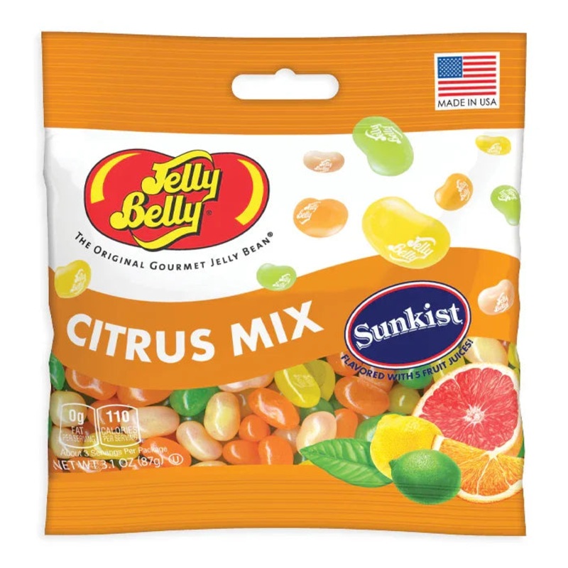 Jelly Belly Sunkist Citrus Mix Peg Bag: 12-Piece Case