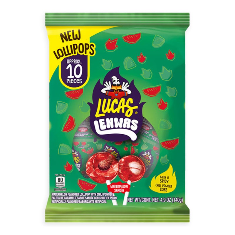Lucas Lenwas Spicy Watermelon Lollipop Peg Bag: 6-Piece Case