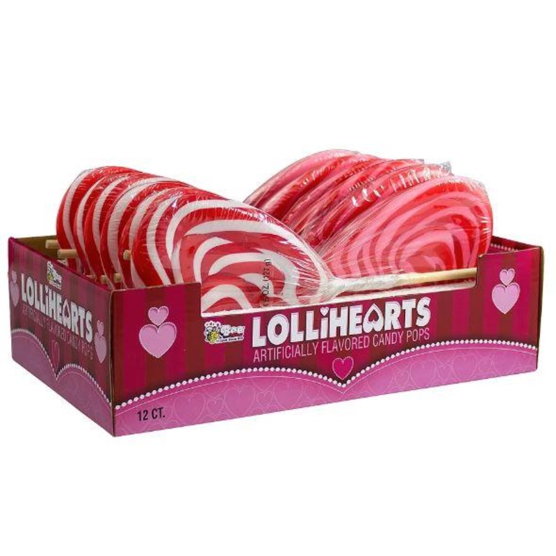 Valentine Lolliheart Swirl 4.5 oz. Lollipop