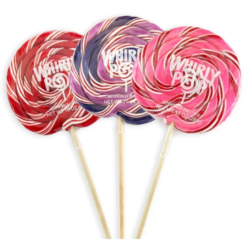 Whirly Pop 10-Ounce Swirl Suckers – Variety: 18-Piece Case