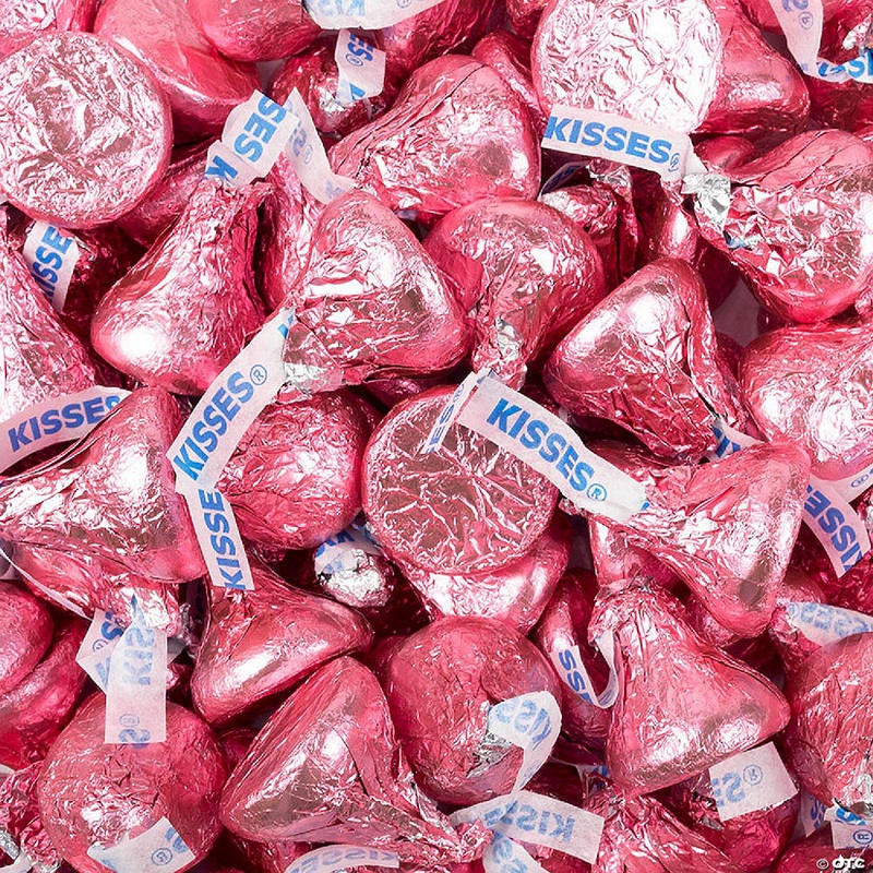 375 Pcs Pink Hershey’s Kisses Candy Milk Chocolates – 3.75lb