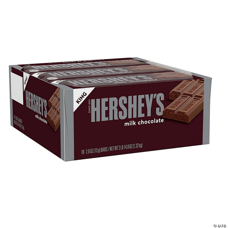 46.8 oz. Hershey’s King Size Milk Chocolate Candy Bars – 18 Pc.