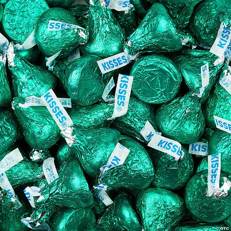90 Pcs Green Candy Hershey’s Kisses Milk Chocolates