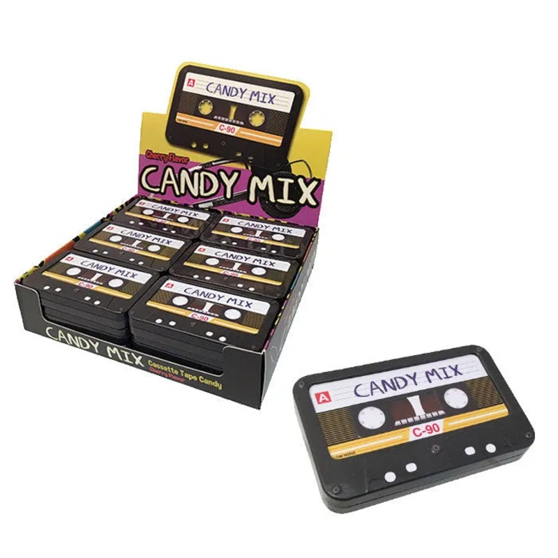 Candy Mix Cassette Tape Candy Tin: 18-Piece Display