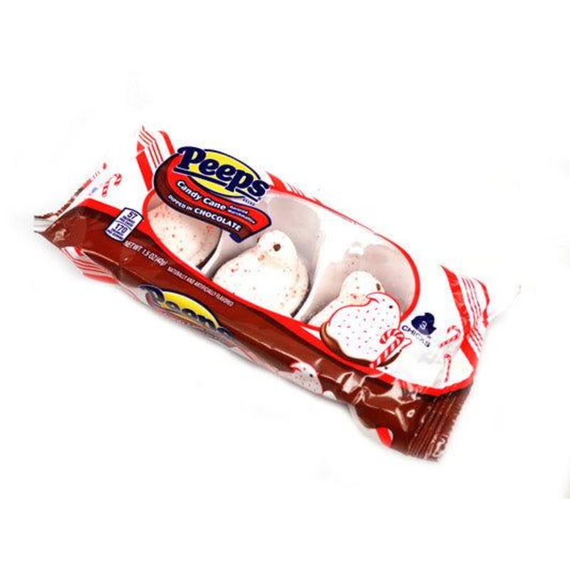 Chocolate Dip Candy Cane Marshmallow Peeps Full Case