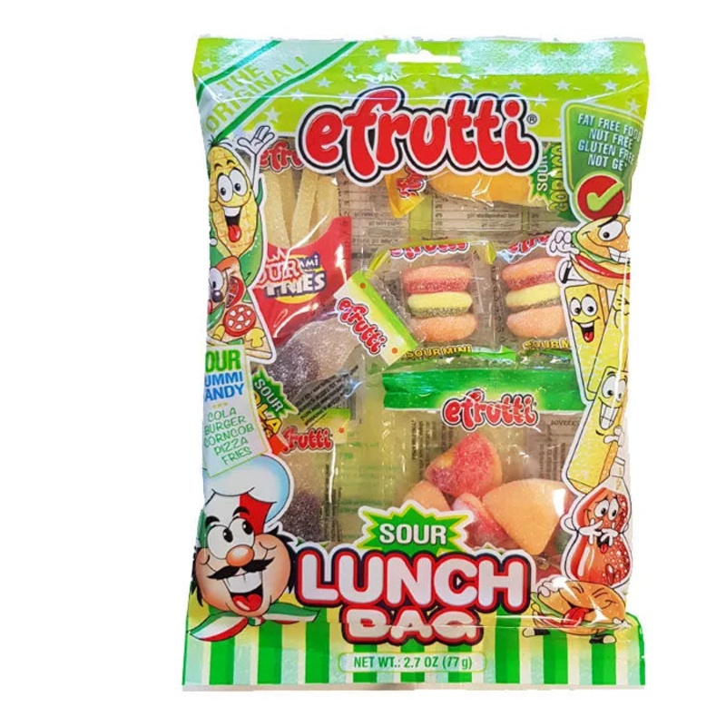 Efrutti Gummi Sour Lunch Peg Bag: 12-Piece Case