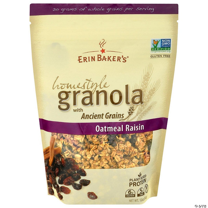 Erin Bakers Granola Homestyle Oatmeal Raisin 12 oz (Pack of 6)