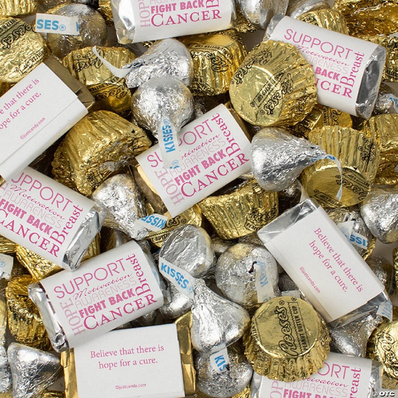 Just Candy Pink Breast Cancer Awareness Candy Favors Hershey’s Chocolate Kit (approx. 115 Pcs)