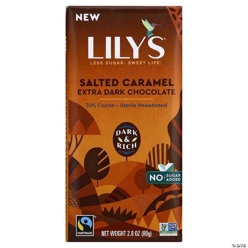 Lilys Sweets Bar Dark Chocolate Salted Caramel 2.8 oz (Pack of 12)