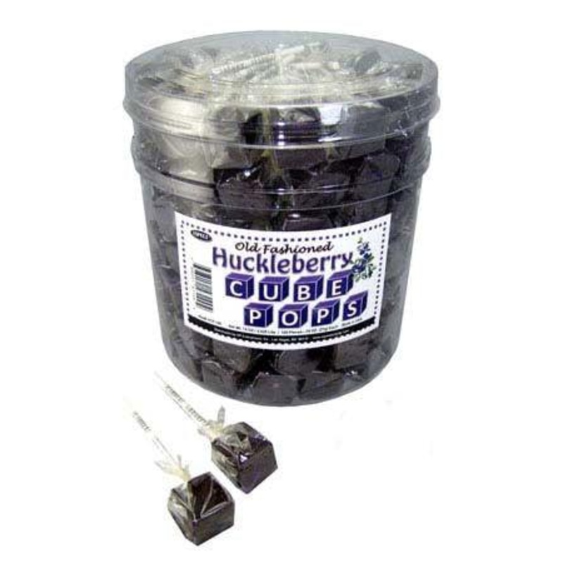 Old Fashioned Huckleberry Cube Lollipops